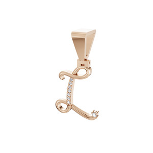 Pendentif en or 14 carats pour femme Aarinya avec initiale calligraphique 'L' en diamant de laboratoire taille brillant certifié IGI - Product Image 2
