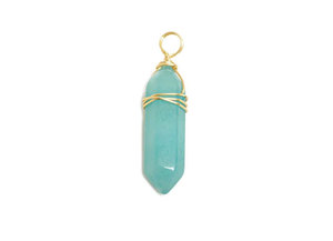Natural Rough Aquamarine <b>Crystal</b> <b>Cluster</b> Gold Plated Brass Pendant Charms Raw Blue Gemstone Healing Findings IGI Certified - Product Image 4