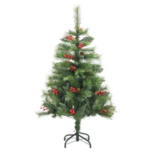 Árbol de Navidad Artificial de PVC Verde con Bisagras y Adornos Metálicos Decorativos - Product Image 2
