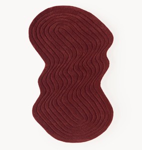Tapis en laine moderne fait main, ensemble de tapis tuftés à la main de luxe en couleur marron, avec forme organique irrégulière, lavable - Product Image 1