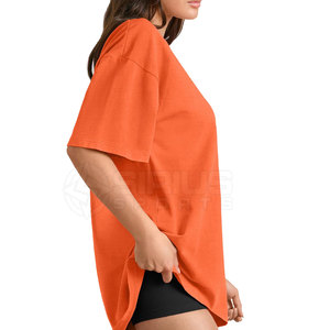 Camisetas Extra Grandes para Mujer, Fabricación Profesional, Color Sólido, Ropa Urbana, Ecológica, Informal, Suave, 100% Algodón, Tela de Lona - Product Image 5