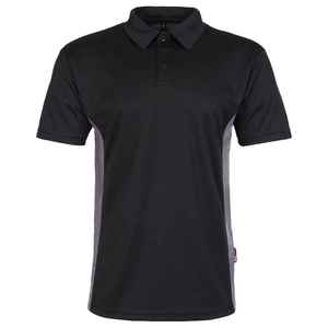 เสื้อยืดแขนสั้นสีดำสำหรับผู้ชาย ผ้าโพลีเอสเตอร์ 100% แห้งเร็ว ทรงปกติ สวมใส่สบาย สีพื้น ผ้าถัก รับสกรีนโลโก้คุณภาพสูง - Product Image 4
