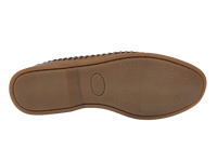 Mocassins en daim marron tabac à enfiler, semelle extérieure en caoutchouc amortie, couleur unie, confort toutes saisons, doublure en PU décorée de métal