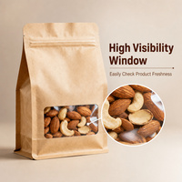 Private Label Flachbodenbeutel mit individuellem Fünf-Panel-Druck, kompositfolienbeschichteter Barriere-Tasche mit Reißverschluss
