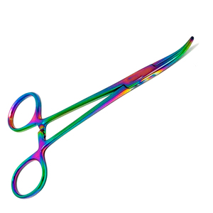 Pinzas Quirúrgicas de Acero Premium Autoclavables de Alta Resistencia para Mosquitos, Curvas, Multicolor Arcoíris, Manuales - Product Image 1
