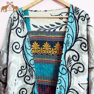 Wholesale Indian Cotton Printed Handmade Kantha <b>Kimono</b> Beach Coverlet Vintage <b>Kimono</b> Women Beach Wear Kaftan Vintage Jacket - Product Image 2