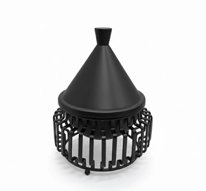 Collection Ramadan : Bol à dattes en acier inoxydable noir moderne avec couvercle et support, design traditionnel, compatible lave-vaisselle, idéal pour les fêtes - Product Image 4