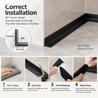 Bande d'étanchéité noire en PVC pour évier de cuisine 22 mm 3,2 m, ruban de calfeutrage étanche pour bord de comptoir