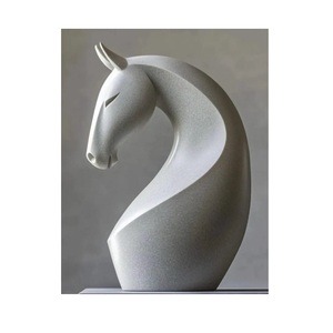 Escultura Minimalista de Caballo en Piedra, Figura Artística Hecha a Mano para Decoración de Mesa de Salón - Product Image 2