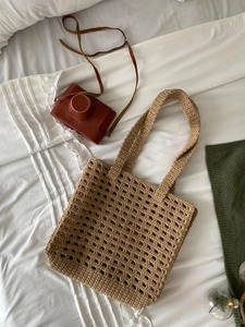 กระเป๋าโท้ททรงเรขาคณิตจากปอกระเจาธรรมชาติ ยอดนิยมสูง เหมาะสำหรับร้านงานฝีมือและร้านค้าช่างฝีมือ มีจำหน่ายในราคาที่ดีที่สุด - Product Image 5