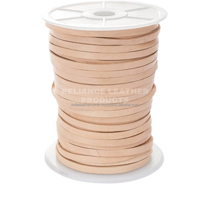 4mm Natural Color Custom Color Flat <b>Leather</b> Cord Soft <b>Leather</b> Strip for Jewelry Making - Product Image 2