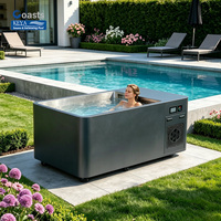 Baignoire de récupération commerciale pour bain de glace avec corps en acier inoxydable, fonction Wi-Fi, fonction ozone et refroidisseur