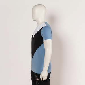 T-shirt d'été à manches courtes pour homme, en tissu peigné respirant, motif à carreaux, design uni, séchage rapide, décontracté, coton/bambou - Product Image 3