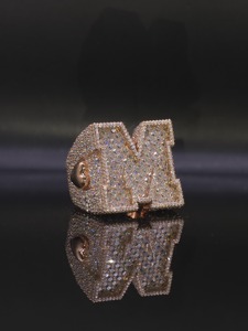 Anillo de Campeonato Personalizado con Iniciales, Anillo con Incrustaciones de Moissanita VVS1, Anillo con Nombre y Fecha Personalizados, Anillo de Oro Rosa y Plata 925, Anillo Estilo Hip Hop - Product Image 2