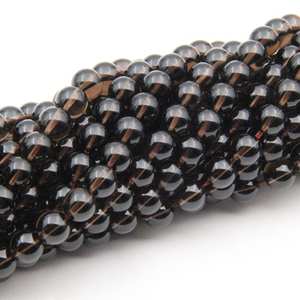 ลูกปัดคริสตัลควอตซ์สโมคกี้ธรรมชาติทรงกลม ลูกปัดพลอยเรียบเนียนสำหรับทำเครื่องประดับ ขายส่ง - Product Image 4