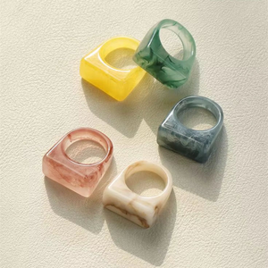 Nouvelle Arrivée 2026 Bagues en Résine Acrylique Transparente en Forme de Dôme, Bagues de Phalange Exagérées par GLOWIN FASHION - Product Image 6