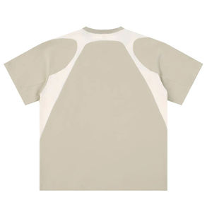 Camiseta de algodón de manga corta con bloques de color en contraste para hombre, estilo americano, informal, holgada, juvenil, de marca de moda. - Product Image 4