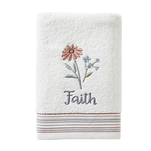 Ensemble de serviettes de bain en coton blanc, couleur unie, rectangulaires, teintes, douces pour la peau, style usage domestique - Product Image 3