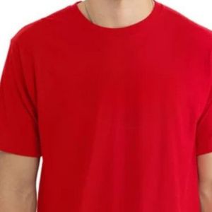 <b>Red</b> Mens Plain Crew Neck Short Sleeve T Shirt Soft Cotton Casual Oversized Tee Breathable Summer Streetwear Custom Wholesale <b>Top</b> - Product Image 3