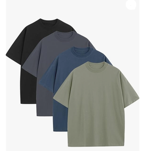 T-shirts imprimés personnalisés en gros, unisexes, surdimensionnés, style streetwear, vierges, 200 g/m², en maille, pour hommes, du Bangladesh - Product Image 1