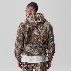 Men's Hoodies Camouflage 100%Cotton Breathable Zip Hoodies B2B Streetwear Y2K Cotton Fleece OEM Custom Wholesale Plain Dyed - Product Image 4