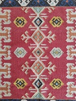 Tapis Kilim en Laine Fait Main Moderne Abstrait Géométrique à Poil Ras Tissage Plat Fin Écologique Anti-Bactérien Antidérapant Convivial pour les Animaux