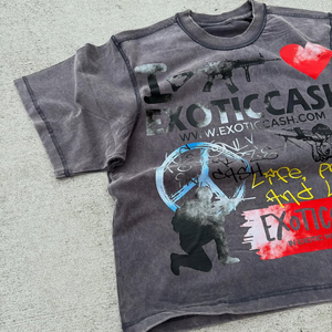 Camiseta Casual para Hombre, Personalizada con Logotipo, Corte Cuadrado, Secado Rápido, 100% Algodón Ecológico, Impresión DTG, Tallas Grandes, MOQ Bajo, Estilo Urbano - Product Image 3