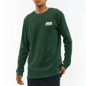 Camisa de Manga Larga de Punto Waffle para Hombre de Alta Calidad, 100% Algodón, Ecológica y Transpirable, Última Moda, Venta al Por Mayor - Product Image 2