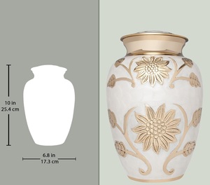 Modern Adult Aluminum Cremation Memorial Urn Decorative <b>Ash</b> <b>Keepsake</b> Funeral Tribute With Durable Secure Thread Lid - Product Image 4