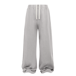 Pantalones de chándal holgados de corte recto para hombre, estilo urbano, personalizados, de corte extragrande y holgado, de felpa francesa de alto gramaje, con lavado ácido y estilo vintage - Product Image 2