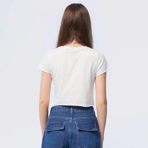 Top Corto Estampado de Verano para Mujer 2026, Manga Corta, Casual, 100% Algodón, Transpirable, de Secado Rápido - Product Image 3