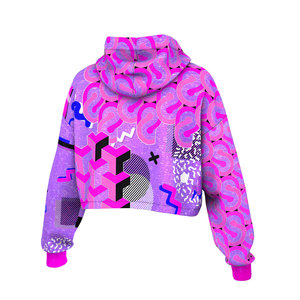 Sudadera Corta Personalizada para Mujer, 280 GSM, Transpirable, de Secado Rápido, con Estampado por Transferencia de Calor, Poliéster/Algodón - Product Image 6