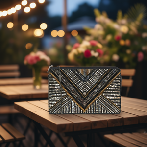Indian Artisanal Luxury Handbag Multicolor Baguette Shape Durable Ethnic Style Handmade <b>Crystal</b> Fashion Accessories Casual Carry - Product Image 3