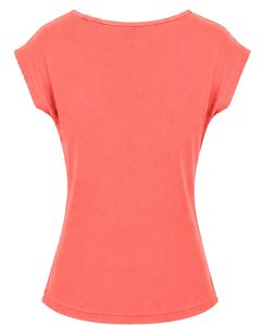 Customized Coral Pink Women Casual T Shirt Floral Ring Neck Short Sleeve Summer Fashion Soft Stretch Ladies Tee Blouse <b>Top</b> Wear - Product Image 2