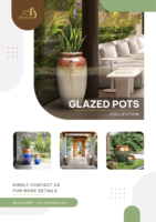 Pot en céramique galvanisé marron GL316H38MTO, design moderne, écologique, sûr, durable, pour l'intérieur et l'extérieur, maison et jardin