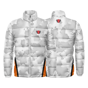 Veste matelassée unisexe grande taille à manches longues, légère, antibactérienne, résistante à l'eau, entièrement sublimée, coupe-vent, col montant - Product Image 4