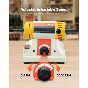 Lucidatrice da banco 1/2HP 0-8000 RPM per metalli, con disco in tessuto da 4 pollici e lucidatrice/levigatrice da 3 pollici per una lavorazione comoda - Product Image 3