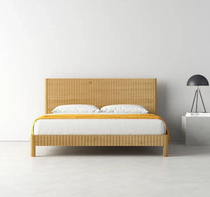 Base de Cama King Size Moderna Minimalista de Madera de Teca Sólida, Cama de Plataforma de Perfil Bajo con Cabecero Sencillo, Muebles de Dormitorio, 3 Años de Garantía - Product Image 2