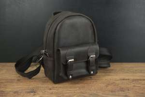 High Quality Custom Genuine Leather Mini Backpack Manufacturer Other Backpacks Cowhide Leather Travel Rucksack <b>Bag</b> LSBP-0068 - Product Image 3