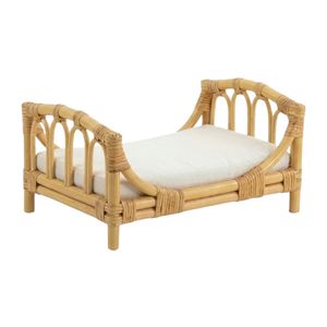 Cama para muñecas de ratán tejido sostenible, cama para muñecas Reborn, elegante cama para muñecas, muebles ecológicos, idea de regalo. - Product Image 1