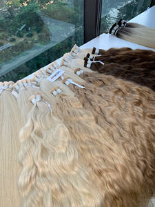 ผมต่อแท้แบบเวอร์จิ้น 100 กรัม ยาว 28 นิ้ว คุณภาพสูง สีน้ำตาลธรรมชาติ ลอนสวย แบบซุปเปอร์ดับเบิ้ลดรอน - Product Image 2