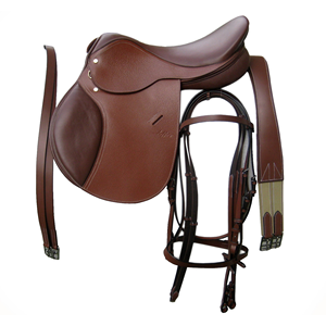 Ensemble complet de sellerie en cuir véritable pour selle anglaise, avec bride et sangle de ventre incluses – Équipement d'équitation premium - Product Image 5