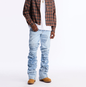 Jeans Anchos Personalizados para Hombre, Estilo Vintage, Lavados, para Primavera y Otoño, Estilo Hip Hop Urbano - Product Image 1