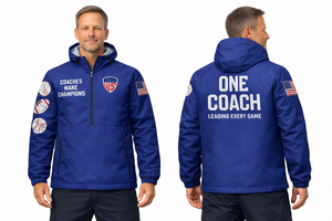 Wilcare Coach Hooded <b>Half</b>-<b>Zip</b> Canvas Windbreaker <b>Jacket</b> Lightweight Waterproof Eco-Friendly OEM Service Unisex Winter Training - Product Image 2