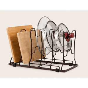 Wholesale Heavy Duty Adjustable 4-Tier Pot and <b>Pan</b> Organizer Rack for Kitchen Cabinet Iron Cookware Storage Shelf & Lid <b>Holder</b> - Product Image 2