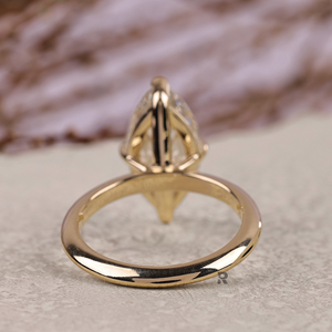 Anillo de compromiso Adaya Marquise Solitaire con diamante CVD cultivado en laboratorio de 1ct 2ct 3ct 4ct 5ct, oro de 10K 14K 18K o platino PT950, joyería personalizada para mujer. - Product Image 3