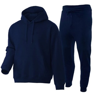 Nouvel ensemble de survêtement décontracté unisexe en couleur unie, pull épais et pantalon long, 2 pièces, avec sweats à capuche pour sports d'hiver et automne, grandes tailles - Product Image 1