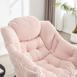 Poltrona Moderna con Poggiapiedi, Sedia Relax da Soggiorno con Braccioli e Tasca Laterale, Divano Imbottito per Lettura e Relax - Product Image 6