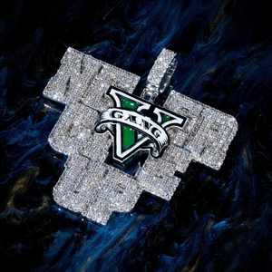 Colgante de Plata de Ley 925 con Nombre, Diseño Baguette VVS D Moissanite, Engaste de Garra, Joyería Personalizada para Raperos, Estilo Bling Bling, a la Moda - Product Image 4