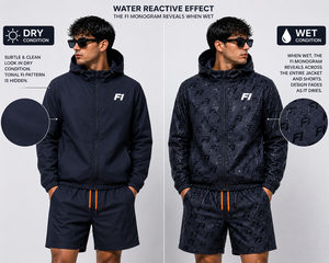 100% Polyester Water Reactive Windbreaker <b>Jacket</b> and Shorts Sets Men's Hooded Zipper-Up Sublimation Transfer Print men's <b>jackets</b> - Product Image 1